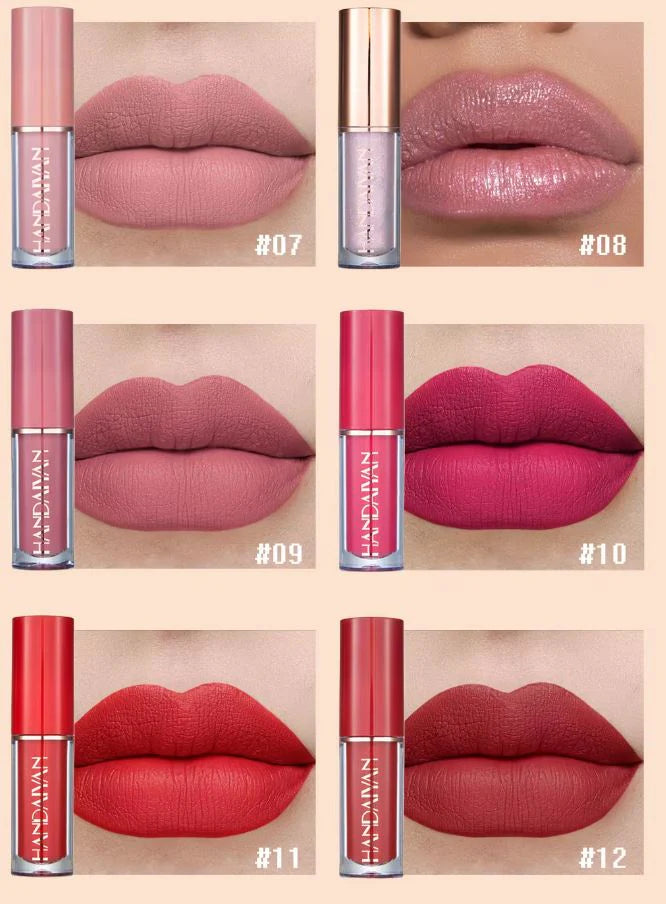 HANDAIYAN 12 Colors Matte Liquid Lipstick Lip Gloss Set 2.5ml*12pcs