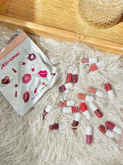 18-Color Capsule Lipstick Set – Silky Smooth Matte Finish Mini Lipstick Pods (Travel Size & Portable)