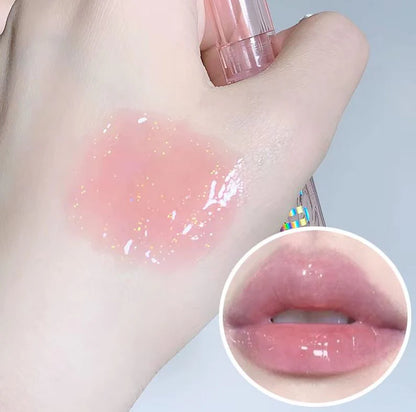 SHAQINUO Moisturizing Jelly Lip Gloss, Clear Glitter Lip Oil Set Long Lasting, Non-sticky, Sexy Lips Glaze, Crystal Liquid Lipstick