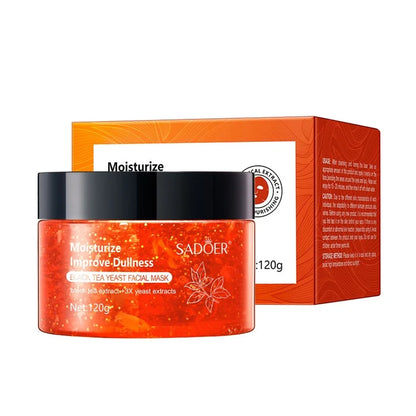 SADOER Black Tea Yeast Facial Mask 120g | Moisturizing, Nourishing & Skin Smoothing Face Mask