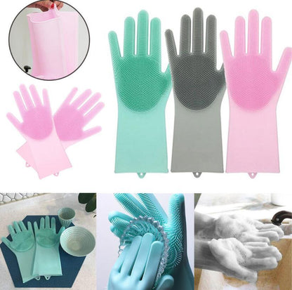 Magic Silicone Washing Scrubbing Gloves