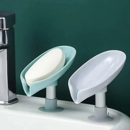 Very stylish leaf shape soap holder kitchen sponge holder new design soap dish selp drainer soap dispenser bathroom gadgets sink accessories storage space saver soap rack