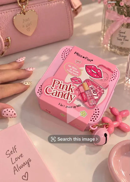 Miss FON Makeup Set 4 Pcs – Highlighter, Lip Oil, Concealer & Cute Keychain Beauty Gift Set