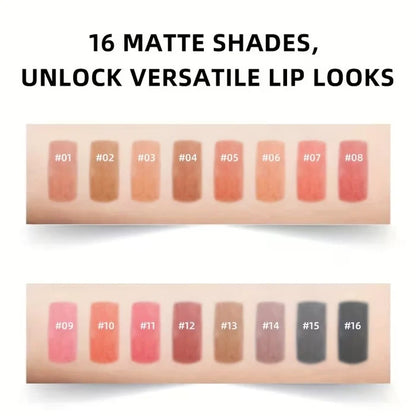 LINSBROTHS 16 Color Mini Capsule Lipstick Set – Assorted Shades of Pink, Nude, Brown & Red Lip Colors