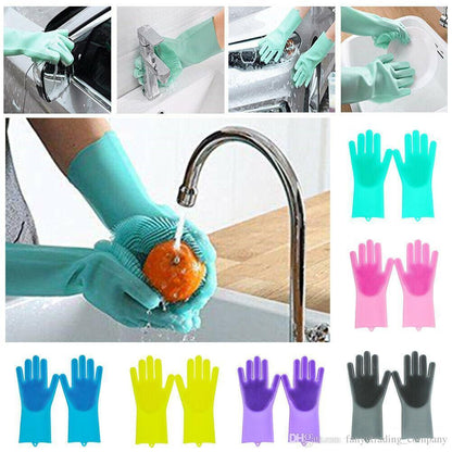 Magic Silicone Washing Scrubbing Gloves