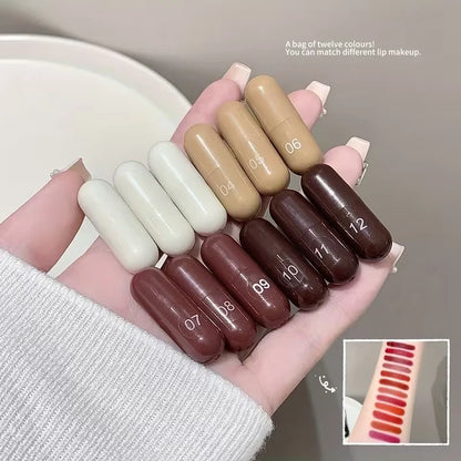 LINSBROTHS 16 Color Mini Capsule Lipstick Set – Assorted Shades of Pink, Nude, Brown & Red Lip Colors