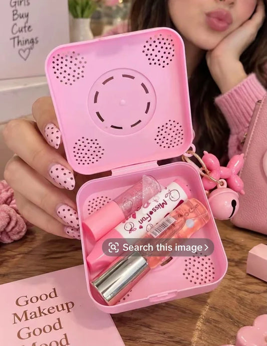 Miss FON Makeup Set 4 Pcs – Highlighter, Lip Oil, Concealer & Cute Keychain Beauty Gift Set