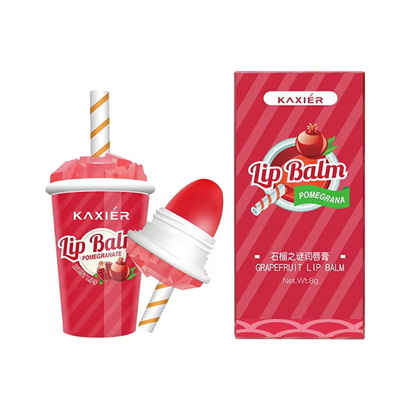 KAXIER 1Pcs Crush Cup Lip Balm Natural & Moisturizing Ice Cream Lip Balm