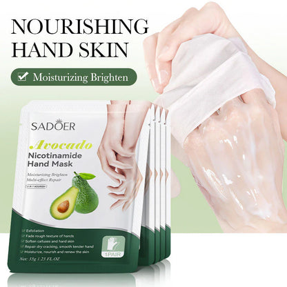 SADOER 1 Pair Fruit Moisturizing Peeling Gloves Hand Mask Exfoliating Sheet Mask 35g