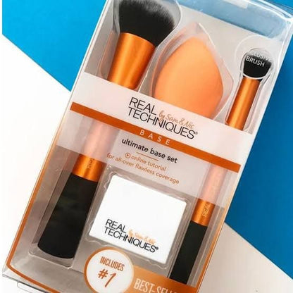 Real Techniques Gold Eye Brush Set: Precision Tools for Flawless Eye Makeup Application.