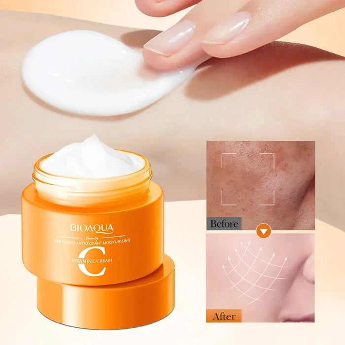 Bioaqua Vitamin C Face Cream Whitening Moisturizing Brighten Nourishing Refreshing Improve Dull Skin Face Whitening Cream 60g