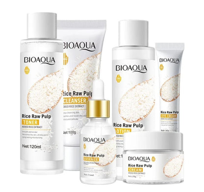 6 Step BIOAQUA Rice Raw Pulp Facial Skin Care Set