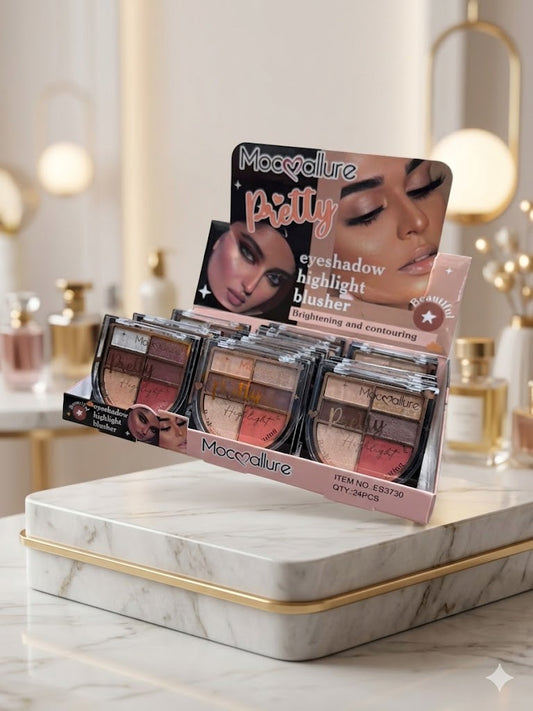 Mocallure Pretty 3-in-1 Eyeshadow Highlight Blusher Palette - Image 1