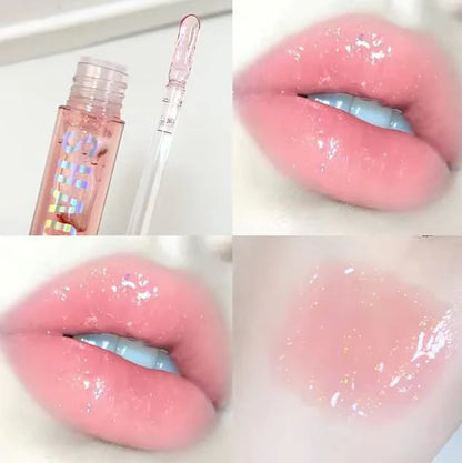 SHAQINUO Moisturizing Jelly Lip Gloss, Clear Glitter Lip Oil Set Long Lasting, Non-sticky, Sexy Lips Glaze, Crystal Liquid Lipstick