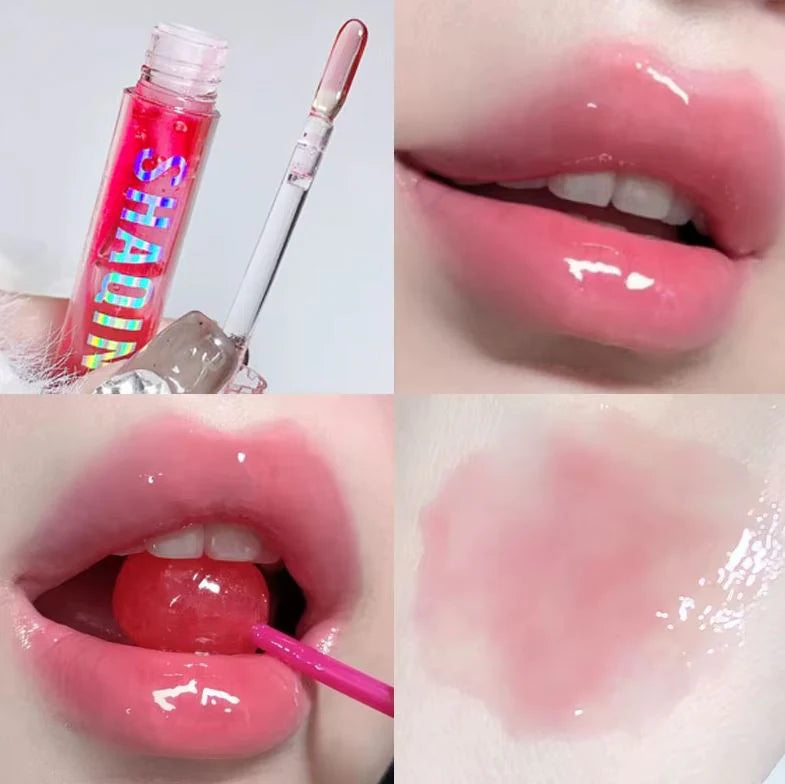 SHAQINUO Moisturizing Jelly Lip Gloss, Clear Glitter Lip Oil Set Long Lasting, Non-sticky, Sexy Lips Glaze, Crystal Liquid Lipstick