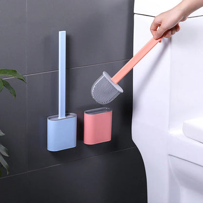 Toilet Cleaning Brush Flexible Silicone Wall Mounted