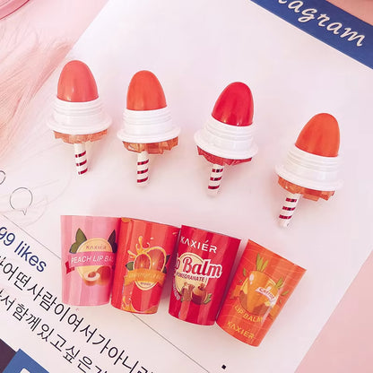 KAXIER 1Pcs Crush Cup Lip Balm Natural & Moisturizing Ice Cream Lip Balm