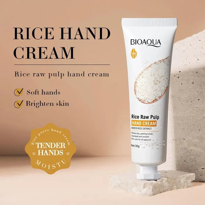 BIOAQUA Rice Raw Pulp Hand Cream Anti Chapping Anti Aging Moisturizing Whitening Cream 30g