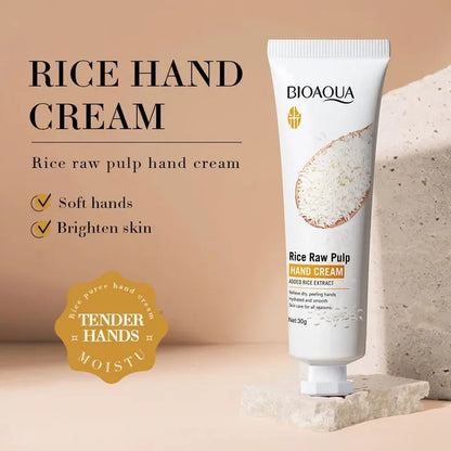 BIOAQUA Rice Raw Pulp Hand Cream Anti Chapping Anti Aging Moisturizing Whitening Cream 30g