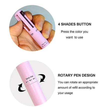 Miss 4in1 Makeup Pen Eyeliner Lip Liner Eyebrow Pencil HighlighterGosh Super Cute Highlighter | Shimmer Highlighter Powder | Face Glow Highlighter Makeup (Copy)