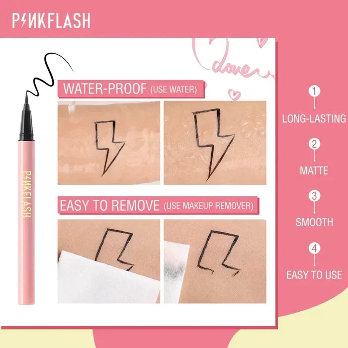 Pink Flash PF-E01 Waterproof Easy Eyeliner | Smooth & Precise Eye Liner