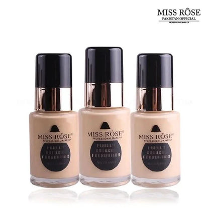 MISS ROSE Waterproof Moisturizing Oil Free Full Coverage Deep Whitener Liquid Foundation 30ml