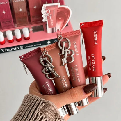 OLIBOLLA Vitamin E Lip Glow Butter – Tinted Lip Balm for Soft, Smooth & Glossy Lips