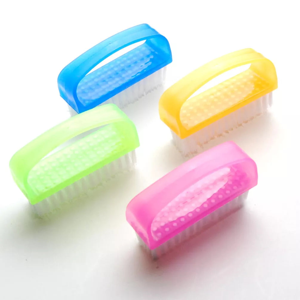 Nail Brush Scrub Hand Fingernail Scrub Cleaning Brushes Color Handle Grip Manicure Pedicure Tool